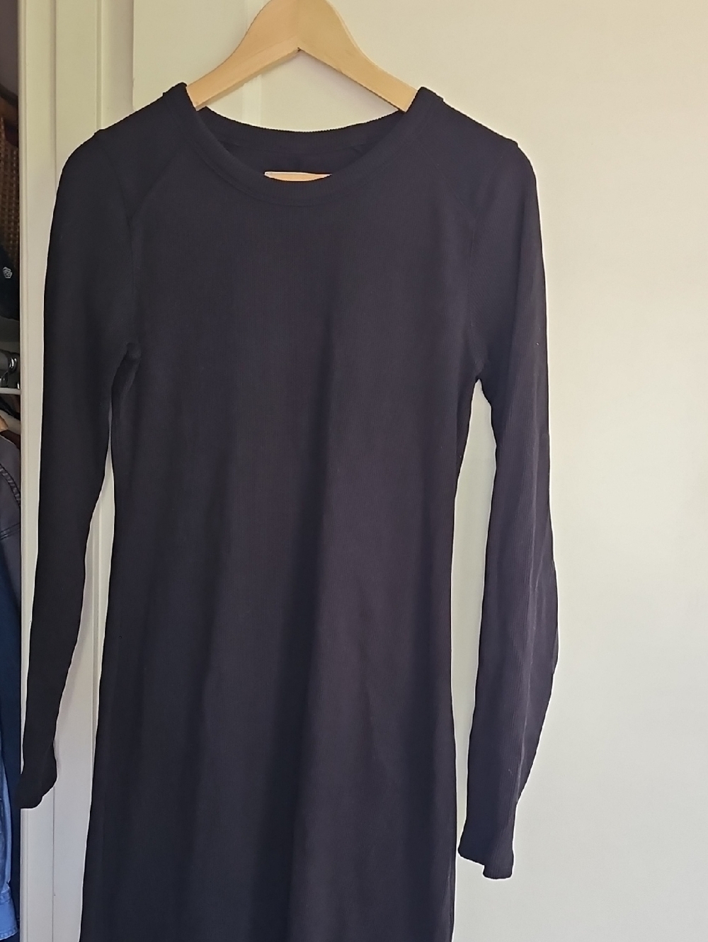 Everlane Basic Long Sleeve Black Knit Dress